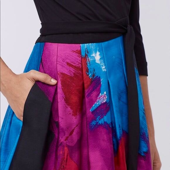 EUC Diane von Furstenberg Jewel Wrap Dress Silk & Wool Multicolor Skirt Sz 8 - Picture 11 of 16
